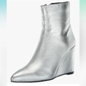 Seychelles Silver Metallic Wedge Ankle Boots